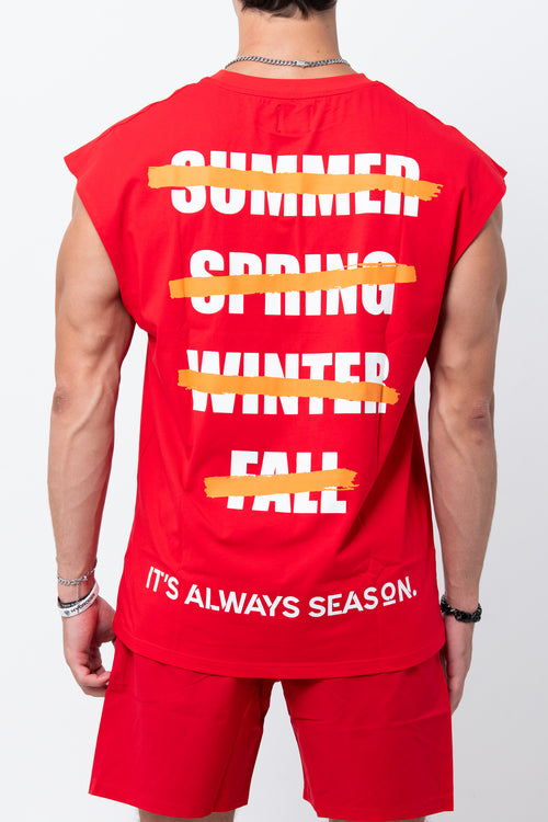 Seasons Dont Change Sleeveless Tee - Red
