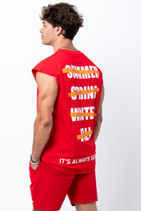 Seasons Dont Change Sleeveless Tee - Red