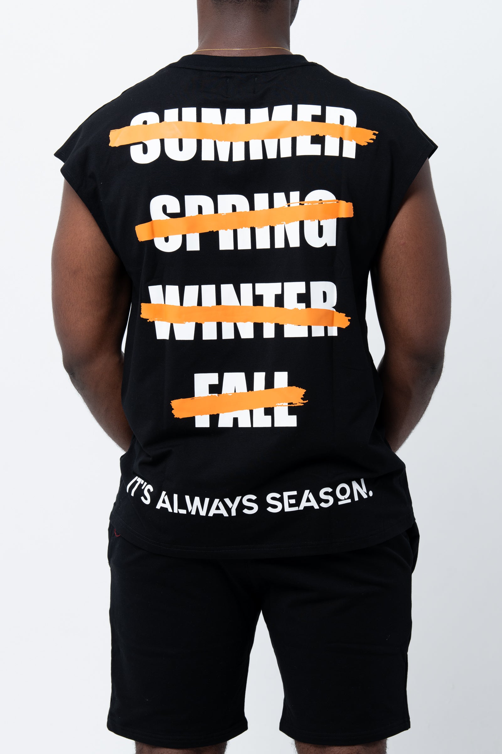 Seasons Dont Change Sleeveless Tee - Black
